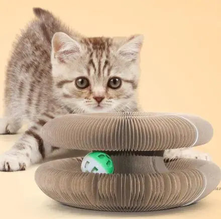 Transformable Corrugated Cat Scratch Board – Durable, No-Shedding Wear-Resistant Cardboard Toy